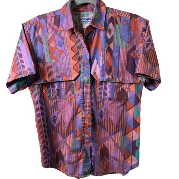 Wrangler Tops - Wrangler vintage southwest Button Down Shirt